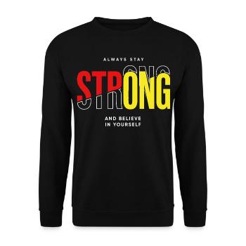 Reste fort : faute de frappe avec confiance - Sweat-shirt Unisexe - noir - Devant - Alina (178cm) & Michal (187cm)