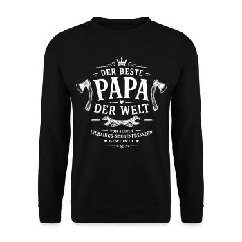 Der beste Papa der Welt - Unisex Pullover - Schwarz - Vorne - Alina (178cm) & Michal (187cm)