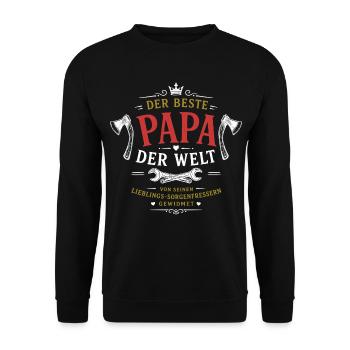 Der beste Papa der Welt - Unisex Pullover - Schwarz - Vorne - Alina (178cm) & Michal (187cm)