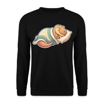 Dinosaure endormi - Sweat-shirt Unisexe - noir - Devant - Alina (178cm) & Michal (187cm)