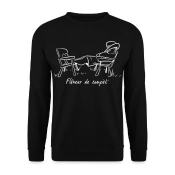 flaneur - Sweat-shirt Unisexe - noir - Devant - Alina (178cm) & Michal (187cm)