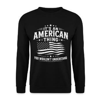 This is an American thing with USA pride - Unisex Sweatshirt - black - Front - Alina (178cm) & Michal (187cm)