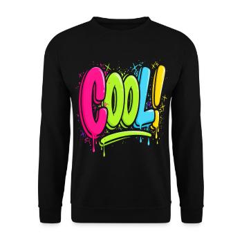 COOL! Neon Graffiti Splattered - Unisex Sweatshirt - black - Front - Alina (178cm) & Michal (187cm)