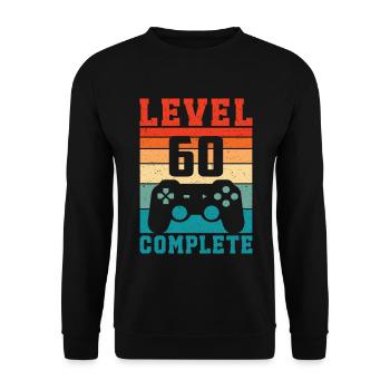 60th Birthday Level 60 Complete 60 Years Gamer - Unisex Sweatshirt - black - Front - Alina (178cm) & Michal (187cm)