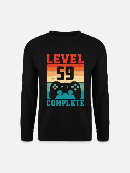 59. Geburtstag Level 59 Complete 59 Jahre Gamer - Unisex Pullover - Schwarz