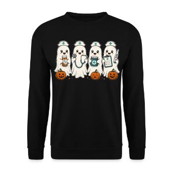 Nurse Nurse Halloween - Unisex Sweatshirt - black - Front - Alina (178cm) & Michal (187cm)
