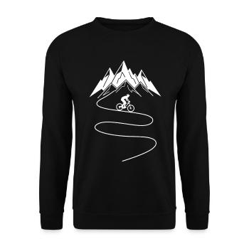 Mountain Bike Mountains MTB Bike - Unisex Sweatshirt - black - Front - Alina (178cm) & Michal (187cm)
