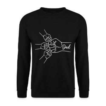 Dad to the power 3 proud dad 3 kids dad of three - Unisex Sweatshirt - black - Front - Alina (178cm) & Michal (187cm)