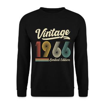 Vintage 1966 Limited edition 60th Birthday - Unisex Sweatshirt - black - Front - Alina (178cm) & Michal (187cm)