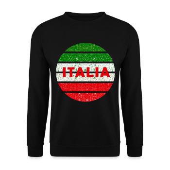 Italia Retro-Grunge Kreis - Unisex Pullover - Schwarz - Vorne - Alina (178cm) & Michal (187cm)