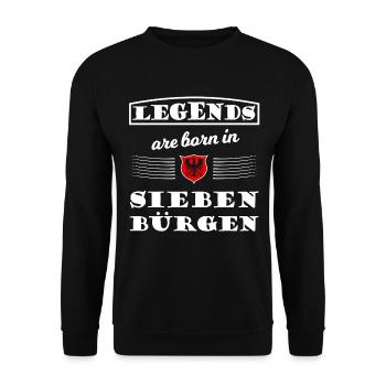 Legenden aus Siebenbuergen - Unisex Pullover - Schwarz - Vorne - Alina (178cm) & Michal (187cm)