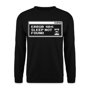 404 Sleep Not Found Pixel - Unisex Sweatshirt - black - Front - Alina (178cm) & Michal (187cm)