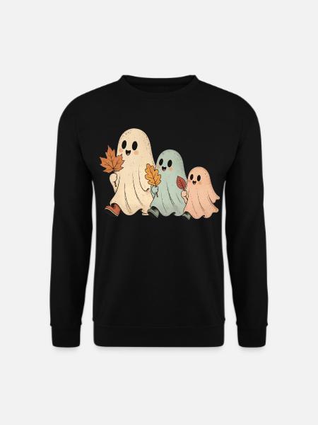 Süße Geister Familie Herbst T-Shirt Halloween - Unisex Pullover - Schwarz