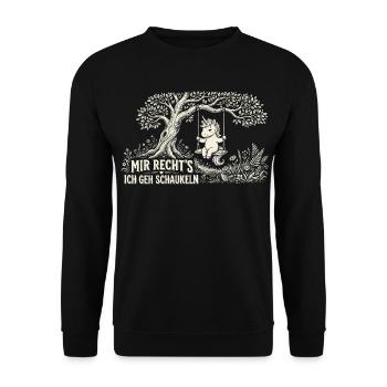 Mir reichts ich GEH schaukeln Lustiges Einhorn - Unisex Pullover - Schwarz - Vorne - Alina (178cm) & Michal (187cm)