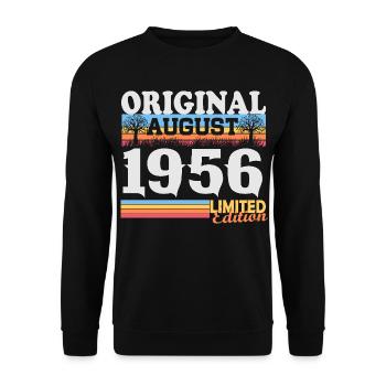 Vintage August 1956 Vintage Retro Birthday - Unisex Sweatshirt - black - Front - Alina (178cm) & Michal (187cm)