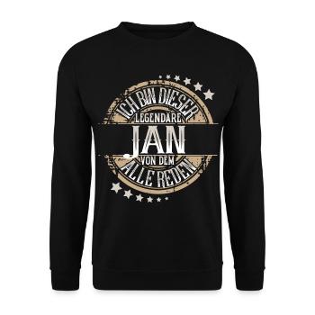 Jan - Unisex Pullover - Schwarz - Vorne - Alina (178cm) & Michal (187cm)