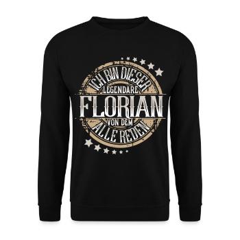 Florian - Unisex Pullover - Schwarz - Vorne - Alina (178cm) & Michal (187cm)