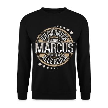 Marcus - Unisex Pullover - Schwarz - Vorne - Alina (178cm) & Michal (187cm)