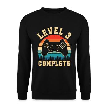 level 3 complete - Unisex Sweatshirt - black - Front - Alina (178cm) & Michal (187cm)