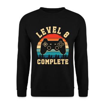 Level 8 complete – Enfant 8 ans  - Sweat-shirt Unisexe - noir - Devant - Alina (178cm) & Michal (187cm)