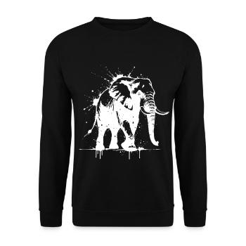 Elephant Street Art White - Unisex Sweatshirt - black - Front - Alina (178cm) & Michal (187cm)