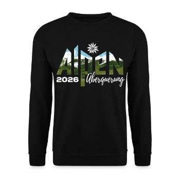 Alpen Überquerung 2026 - Wandern - Unisex Pullover - Schwarz - Vorne - Alina (178cm) & Michal (187cm)
