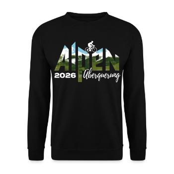 Alpen Überquerung 2026 - Fahrrad - Unisex Pullover - Schwarz - Vorne - Alina (178cm) & Michal (187cm)