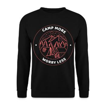 Camp Mach dir weniger Sorgen - Unisex Pullover - Schwarz - Vorne - Alina (178cm) & Michal (187cm)