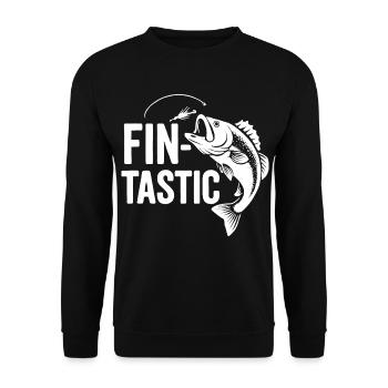 Fin-tastique ! Drôle de pêcheur et design de poisson géant - Sweat-shirt Unisexe - noir - Devant - Alina (178cm) & Michal (187cm)