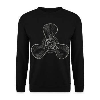 Illustration vintage d’hélice à trois pales - Sweat-shirt Unisexe - noir - Devant - Alina (178cm) & Michal (187cm)