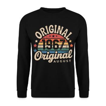 Original Août 1967 Vintage Anniversaire 1967 - Sweat-shirt Unisexe - noir - Devant - Alina (178cm) & Michal (187cm)