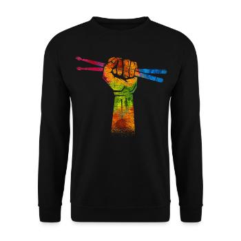 Poing arc en couleur éclatant - Sweat-shirt Unisexe - noir - Devant - Alina (178cm) & Michal (187cm)