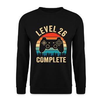 Level 26 complete – Cadeau 26 ans - Sweat-shirt Unisexe - noir - Devant - Alina (178cm) & Michal (187cm)