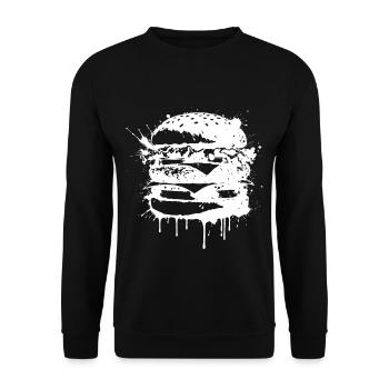Burger Street Art Blanc - Sweat-shirt Unisexe - noir - Devant - Alina (178cm) & Michal (187cm)