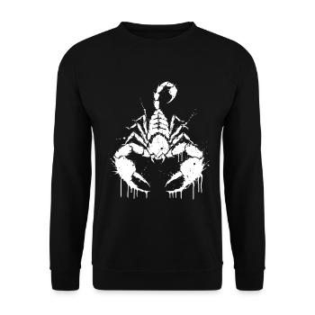 Scorpion White Splash - Unisex Sweatshirt - black - Front - Alina (178cm) & Michal (187cm)