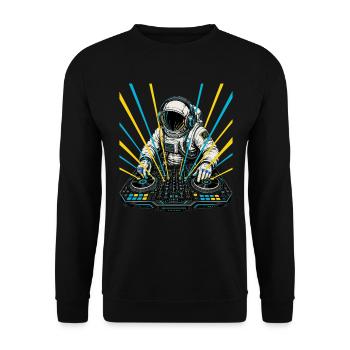 Astronaut DJ Laser - Unisex Sweatshirt - black - Front - Alina (178cm) & Michal (187cm)