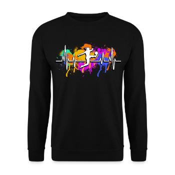 Battements de cœur du football féminin - Sweat-shirt Unisexe - noir - Devant - Alina (178cm) & Michal (187cm)