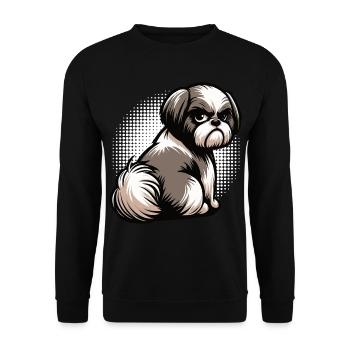 Shih tzu Shih tzus Shih tzu Besitzer Shih tzu fan - Unisex Pullover - Schwarz - Vorne - Alina (178cm) & Michal (187cm)
