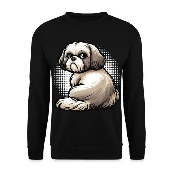 Shih tzu Shih tzu Shih tzu Shih tzu propriétaire de Shih tzu fan - Sweat-shirt Unisexe - noir - Devant - Alina (178cm) & Michal (187cm)