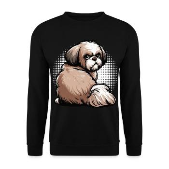 Shih tzu Shih tzus Shih tzu Besitzer Shih tzu fan - Unisex Pullover - Schwarz - Vorne - Alina (178cm) & Michal (187cm)
