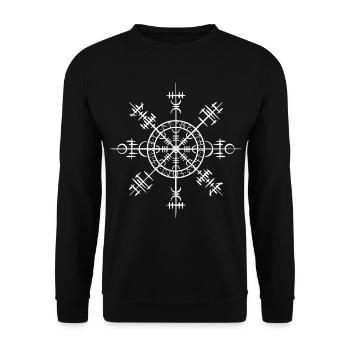 Cercle porte-bonheur viking (blanc) - Sweat-shirt Unisexe - noir - Devant - Alina (178cm) & Michal (187cm)