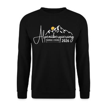 Alpenüberquerung 2026 Tegernsee Sterzing Wandern - Unisex Pullover - Schwarz - Vorne - Alina (178cm) & Michal (187cm)