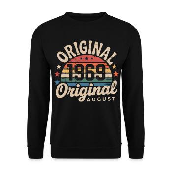 Original August 1969 Vintage Anniversary 1969 - Unisex Sweatshirt - black - Front - Alina (178cm) & Michal (187cm)