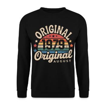 Original August 1979 Vintage Anniversary 1979 - Unisex Sweatshirt - black - Front - Alina (178cm) & Michal (187cm)