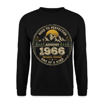 Vintage 1966 August 1966 Birthday Gift - Unisex Sweatshirt - black - Front - Alina (178cm) & Michal (187cm)