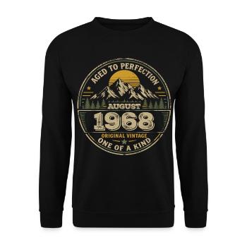 Cadeau Anniversaire 1968 Août Vintage 1968  - Sweat-shirt Unisexe - noir - Devant - Alina (178cm) & Michal (187cm)