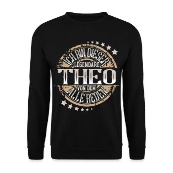 Theo - Unisex Pullover - Schwarz - Vorne - Alina (178cm) & Michal (187cm)