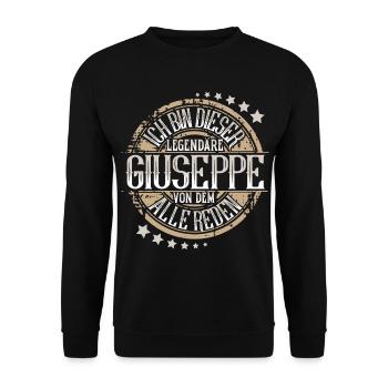 Giuseppe - Unisex Pullover - Schwarz - Vorne - Alina (178cm) & Michal (187cm)