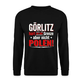 Görlitz Hart An Der Grenze Nicht Polen - Unisex Pullover - Schwarz - Vorne - Alina (178cm) & Michal (187cm)