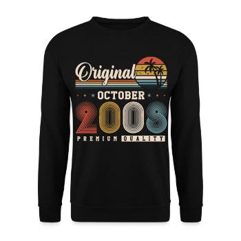 Original 2008 – 18e anniversaire Vintage Rétro - Sweat-shirt Unisexe - noir - Devant - Alina (178cm) & Michal (187cm)